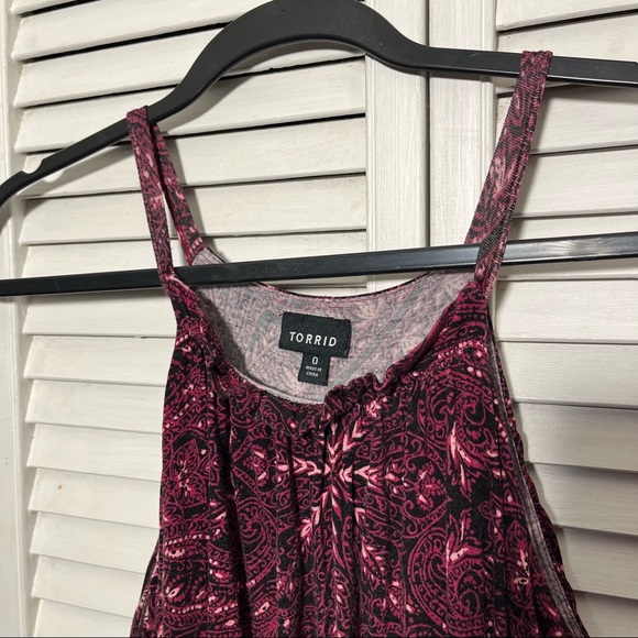 🎉HP🎉 Torrid Drape Top Halter Neck Burgundy Maxi Dress, Size 0 - Picture 8 of 14